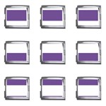 Horizontal Stripes - White and Dark Lavender Violet Mega Link Italian Charm (9 pack)