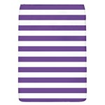 Horizontal Stripes - White and Dark Lavender Violet Removable Flap Cover (S)