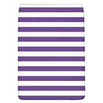 Horizontal Stripes - White and Dark Lavender Violet Removable Flap Cover (L)