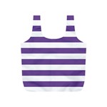 Horizontal Stripes - White and Dark Lavender Violet Full Print Recycle Bag (S)