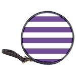 Horizontal Stripes - White and Dark Lavender Violet Classic 20-CD Wallet