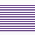 Horizontal Stripes - White and Dark Lavender Violet Collage 11  x 14 