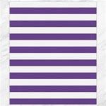 Horizontal Stripes - White and Dark Lavender Violet Canvas 8  x 10 