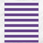 Horizontal Stripes - White and Dark Lavender Violet Canvas 11  x 14 