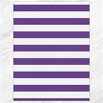 Horizontal Stripes - White and Dark Lavender Violet Canvas 18  x 24 