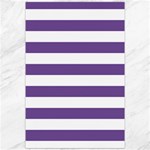 Horizontal Stripes - White and Dark Lavender Violet Canvas 20  x 30 