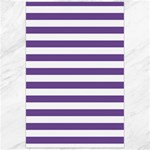 Horizontal Stripes - White and Dark Lavender Violet Canvas 24  x 36 