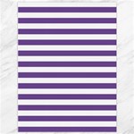 Horizontal Stripes - White and Dark Lavender Violet Canvas 36  x 48 