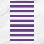 Horizontal Stripes - White and Dark Lavender Violet Canvas 40  x 72 