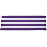 Horizontal Stripes - White and Dark Lavender Violet Body Pillow Case Dakimakura (Two Sides)