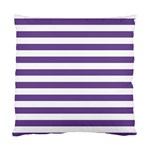 Horizontal Stripes - White and Dark Lavender Violet Standard Cushion Case (One Side)