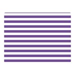 Horizontal Stripes - White and Dark Lavender Violet Double Sided Flano Blanket (Mini)