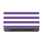 Horizontal Stripes - White and Dark Lavender Violet Memory Card Reader with CF
