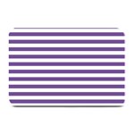 Horizontal Stripes - White and Dark Lavender Violet Plate Mat