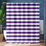 Horizontal Stripes - White and Dark Lavender Violet Shower Curtain 60  x 72  (Medium)
