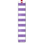 Horizontal Stripes - White and Dark Lavender Violet Large Book Mark