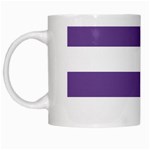 Horizontal Stripes - White and Dark Lavender Violet White Mug