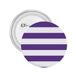 Horizontal Stripes - White and Dark Lavender Violet 2.25  Button