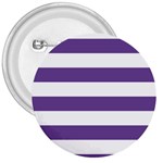 Horizontal Stripes - White and Dark Lavender Violet 3  Button