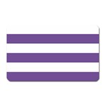 Horizontal Stripes - White and Dark Lavender Violet Magnet (Rectangular)