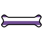 Horizontal Stripes - White and Dark Lavender Violet Magnet (Dog Bone)