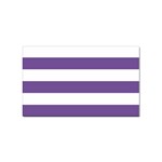 Horizontal Stripes - White and Dark Lavender Violet Sticker Rectangular (10 pack)