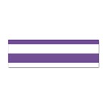 Horizontal Stripes - White and Dark Lavender Violet Sticker (Bumper)