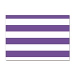 Horizontal Stripes - White and Dark Lavender Violet Sticker A4 (100 pack)