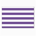 Horizontal Stripes - White and Dark Lavender Violet Postcard 4  x 6 