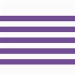 Horizontal Stripes - White and Dark Lavender Violet 5  x 7  Photo Cards