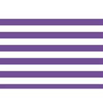 Horizontal Stripes - White and Dark Lavender Violet Birthday Cake 3D Greeting Card (7x5)