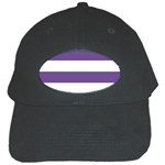 Horizontal Stripes - White and Dark Lavender Violet Black Cap