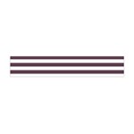 Horizontal Stripes - White and Eggplant Violet Flano Scarf (Mini)