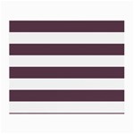Horizontal Stripes - White and Eggplant Violet Small Glasses Cloth (2 Sides)