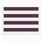 Horizontal Stripes - White and Eggplant Violet Large Glasses Cloth (2 Sides)
