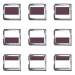Horizontal Stripes - White and Eggplant Violet Mega Link Italian Charm (9 pack)