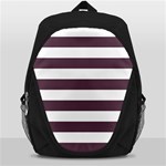 Horizontal Stripes - White and Eggplant Violet Backpack Bag