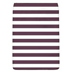 Horizontal Stripes - White and Eggplant Violet Removable Flap Cover (S)
