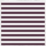 Horizontal Stripes - White and Eggplant Violet Canvas 12  x 12 
