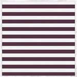 Horizontal Stripes - White and Eggplant Violet Canvas 16  x 16 