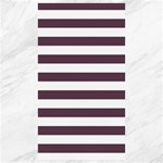 Horizontal Stripes - White and Eggplant Violet Canvas 40  x 72 