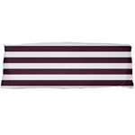 Horizontal Stripes - White and Eggplant Violet Body Pillow Case (Dakimakura) (One Side)