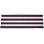 Horizontal Stripes - White and Eggplant Violet Body Pillow Case Dakimakura (Two Sides)