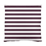Horizontal Stripes - White and Eggplant Violet Standard Cushion Case (One Side)