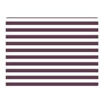 Horizontal Stripes - White and Eggplant Violet Double Sided Flano Blanket (Mini)