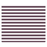 Horizontal Stripes - White and Eggplant Violet Double Sided Flano Blanket (Small)
