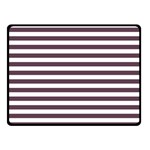 Horizontal Stripes - White and Eggplant Violet Double Sided Fleece Blanket (Small) (Two Sides)