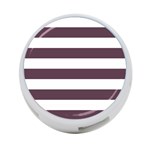 Horizontal Stripes - White and Eggplant Violet 4-Port USB Hub (Two Sides)