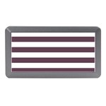 Horizontal Stripes - White and Eggplant Violet Memory Card Reader (Mini)
