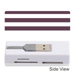 Horizontal Stripes - White and Eggplant Violet Memory Card Reader (Stick)